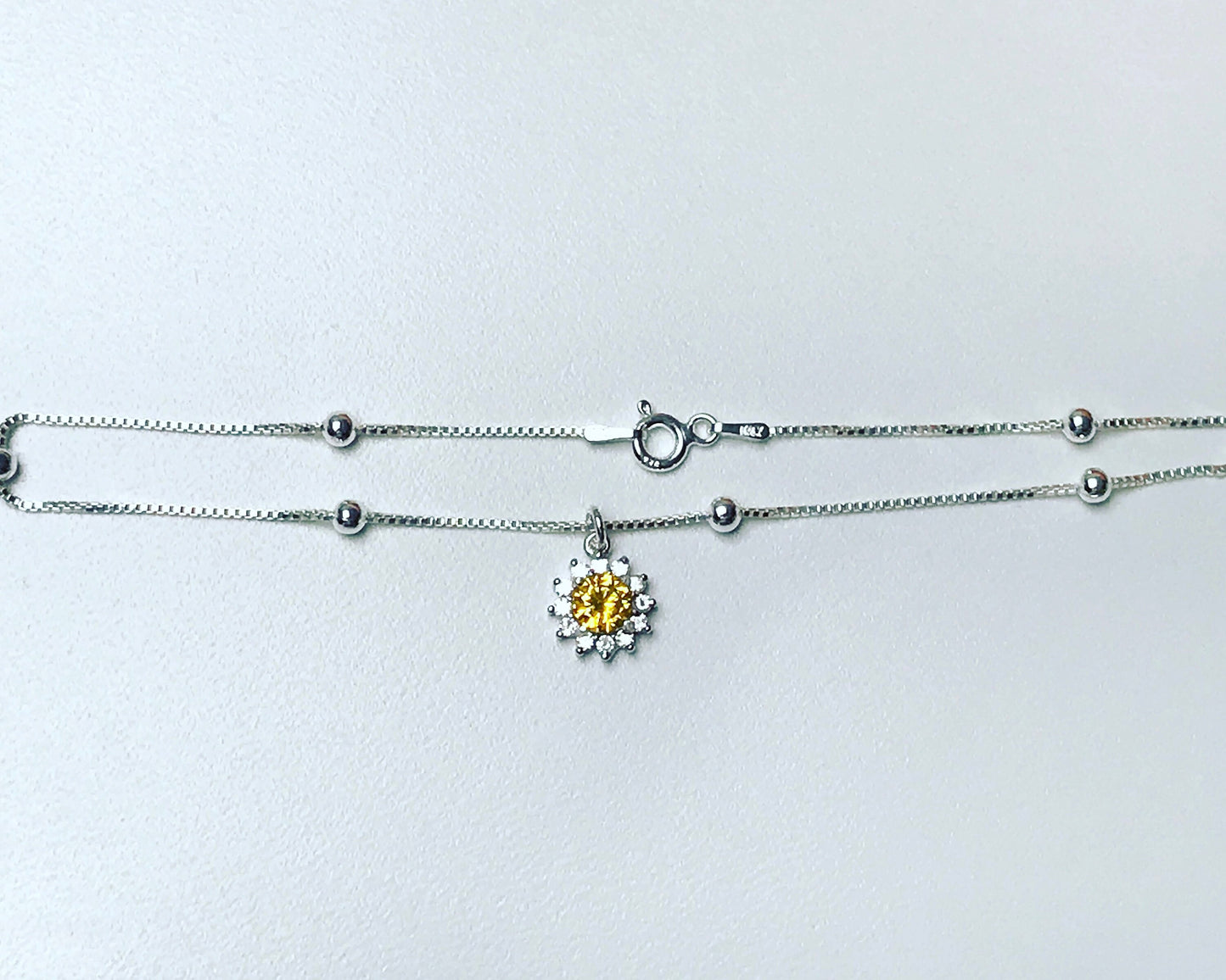 CZ Daisy Anklet