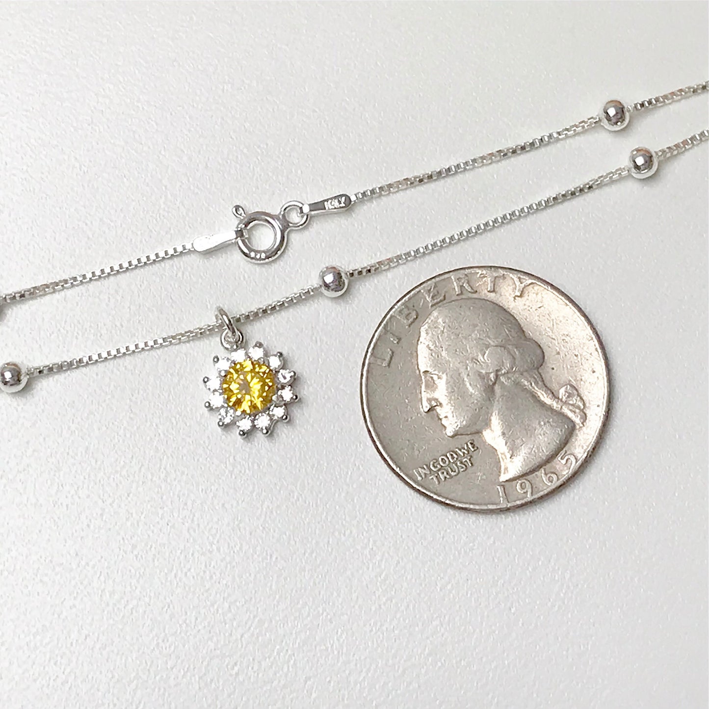 CZ Daisy Anklet