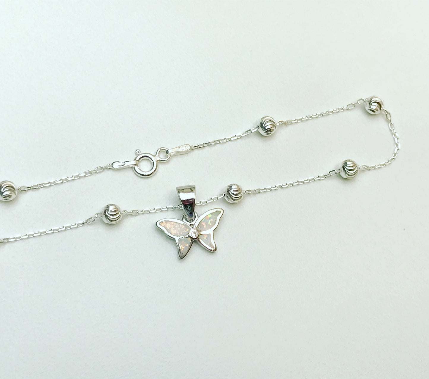 Opal Butterfly Anklet