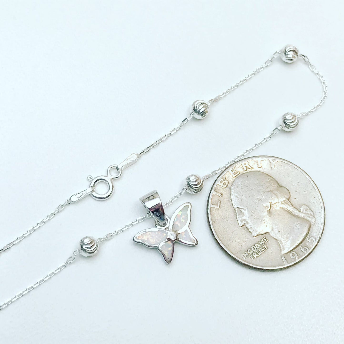 Opal Butterfly Anklet