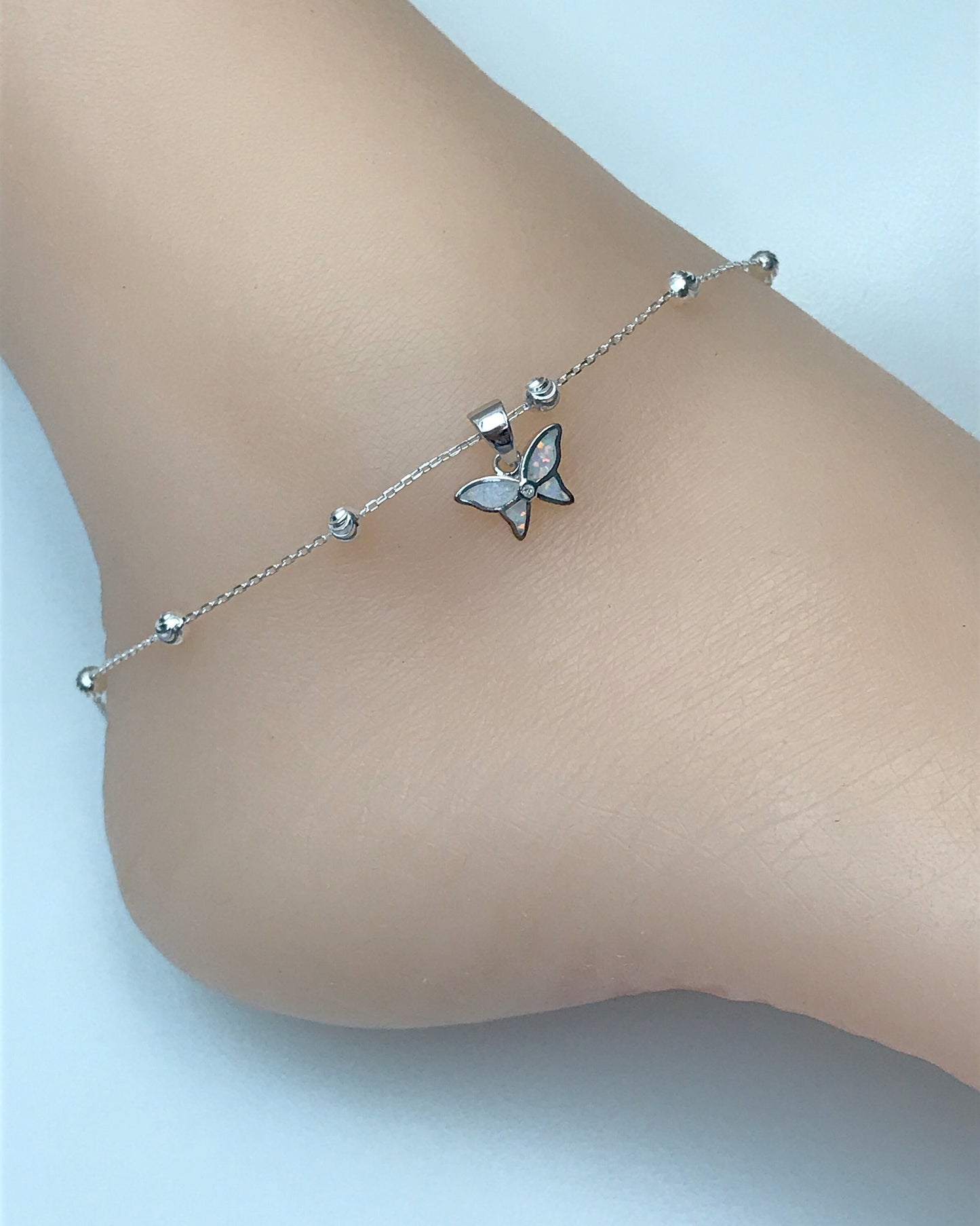 Opal Butterfly Anklet