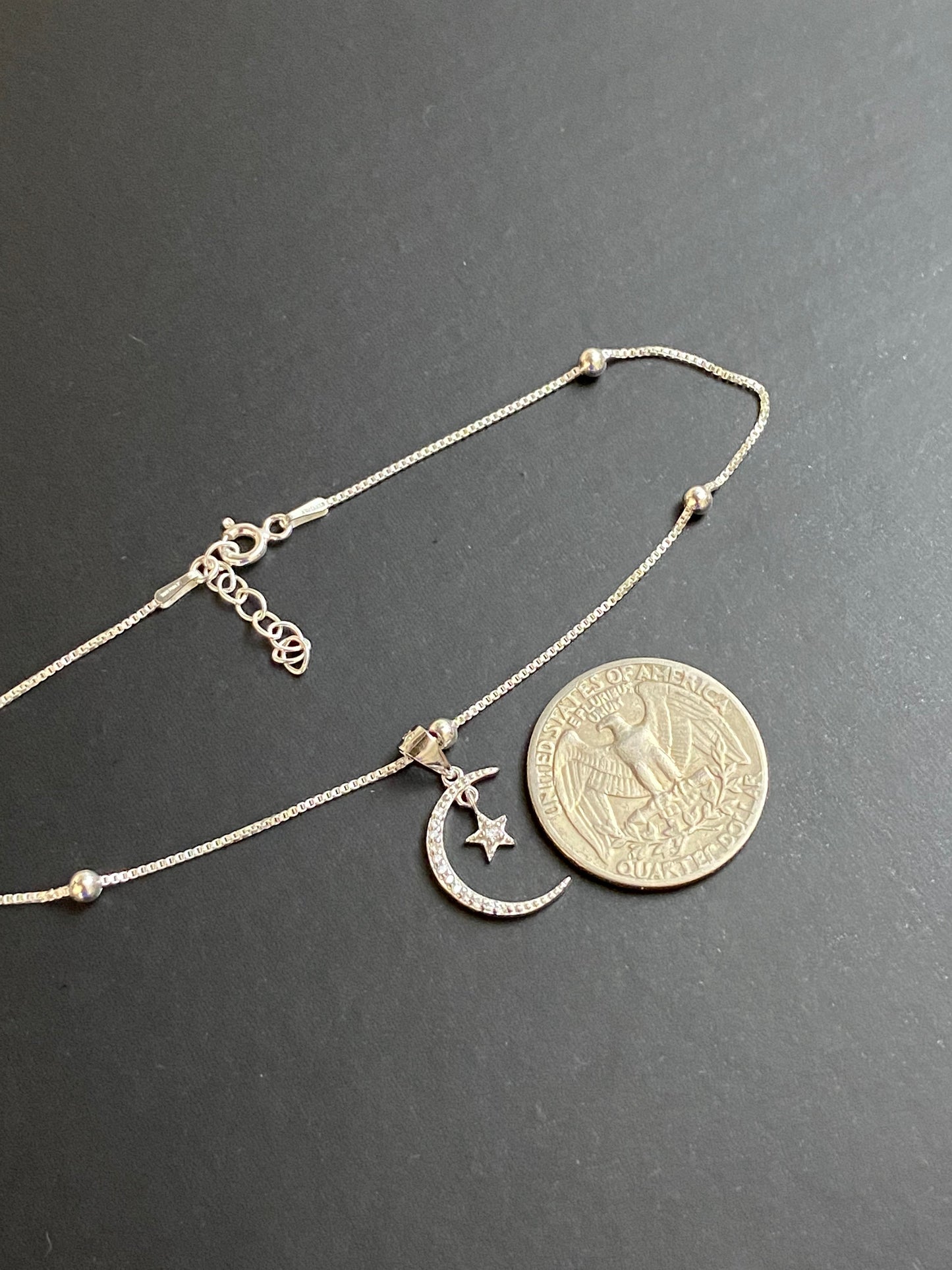 CZ Moon And Star Anklet