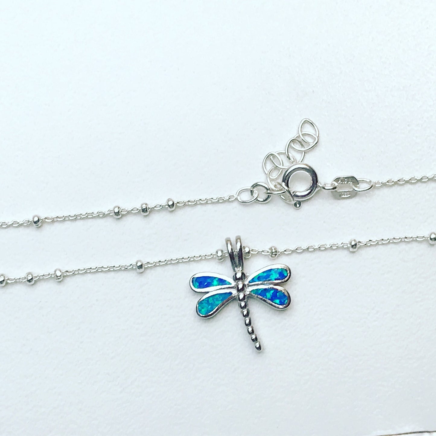 Blue Opal Dragonfly Anklet