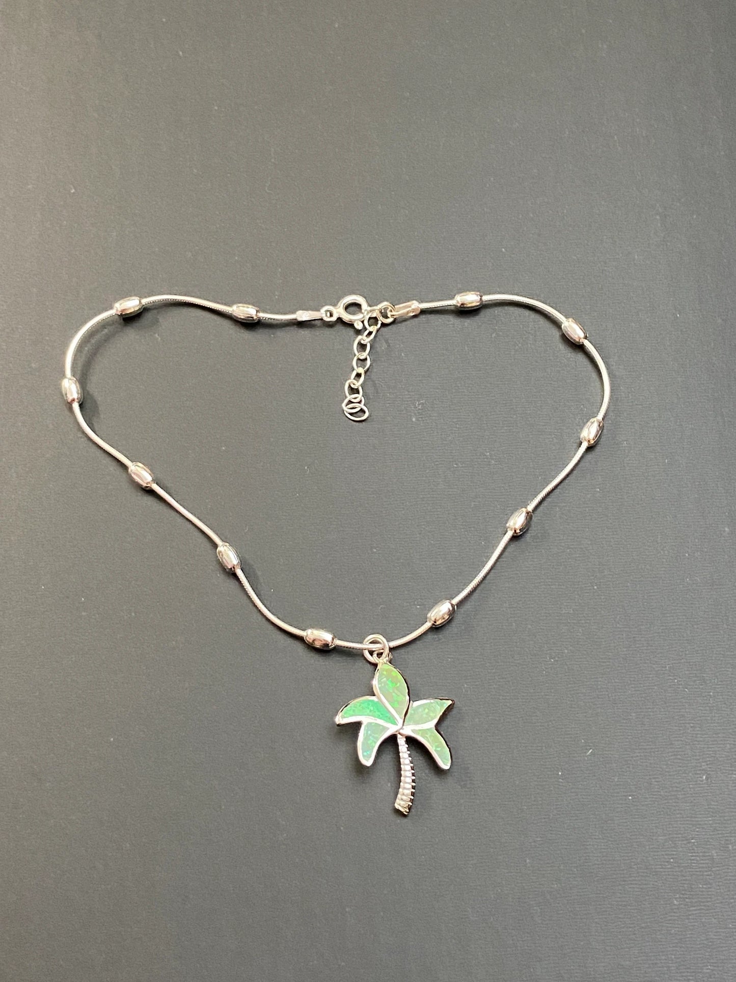Green Opal Palm Tree Anklet