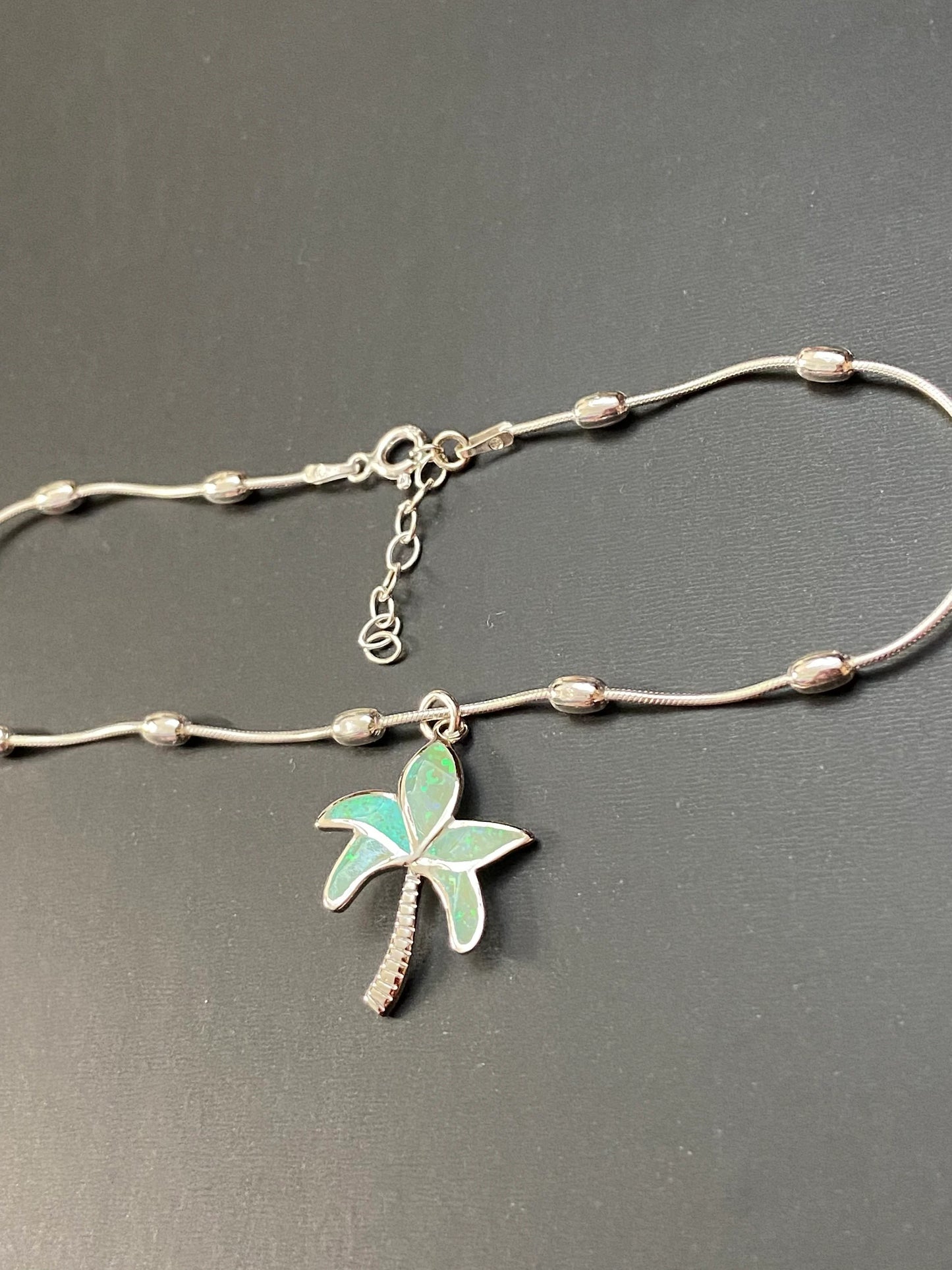 Green Opal Palm Tree Anklet