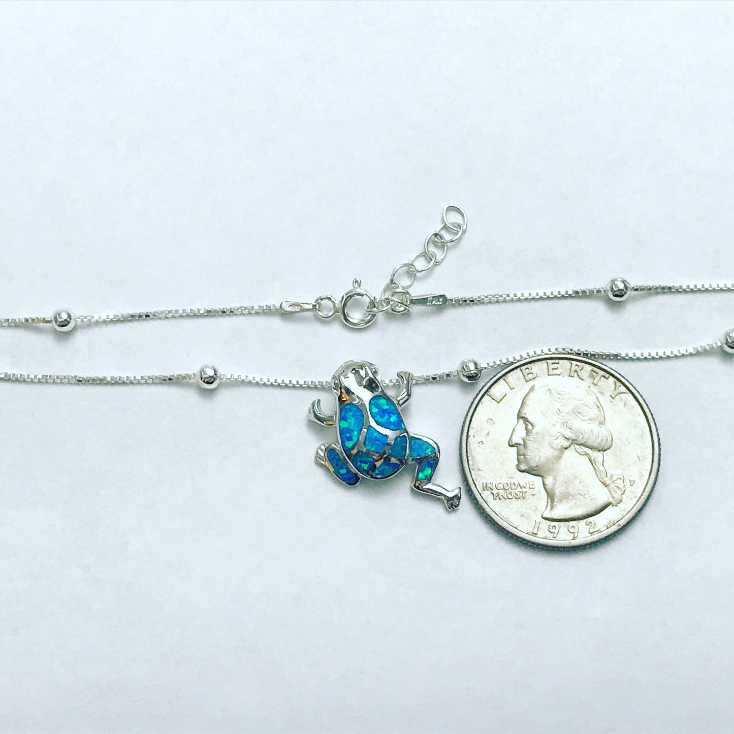 Blue Opal Frog Anklet