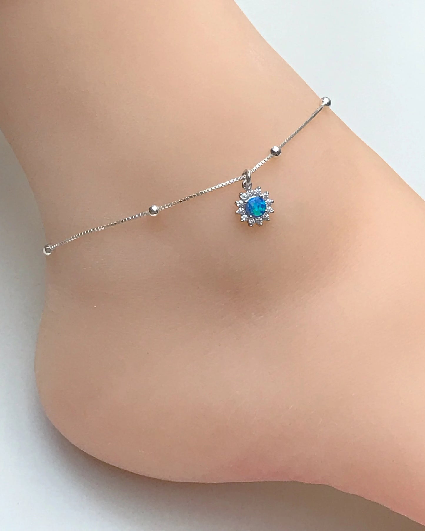 Blue Opal Starburst Anklet