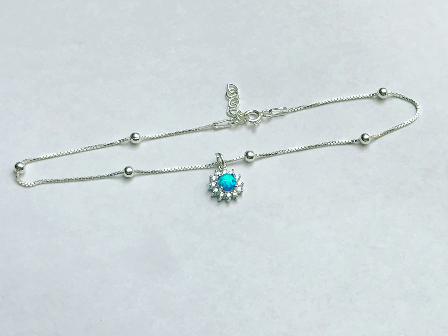 Blue Opal Starburst Anklet