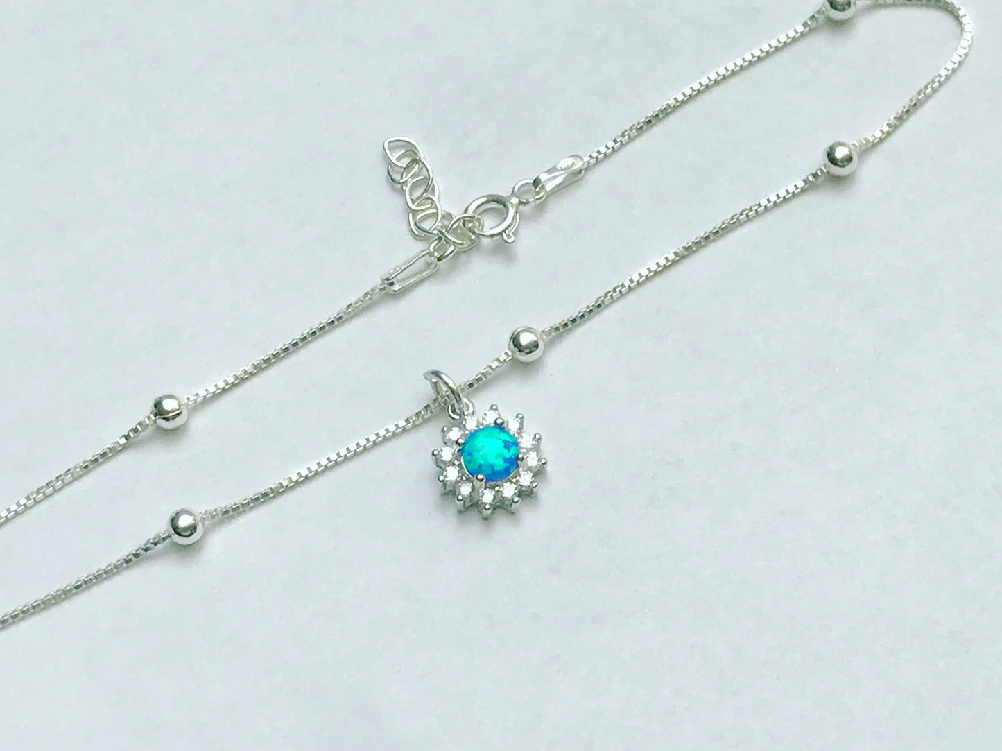 Blue Opal Starburst Anklet