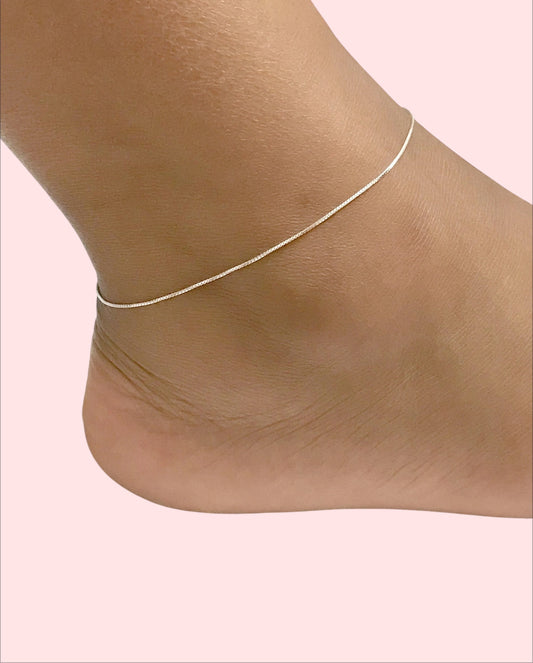 Dainty Box Chain Anklet