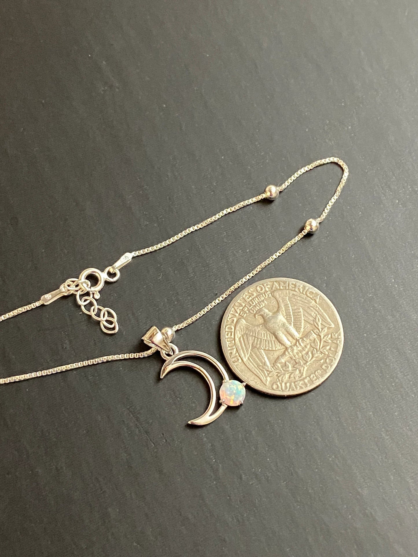 Crescent Moon Opal Anklet