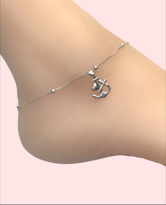Anchor Cross Anklet