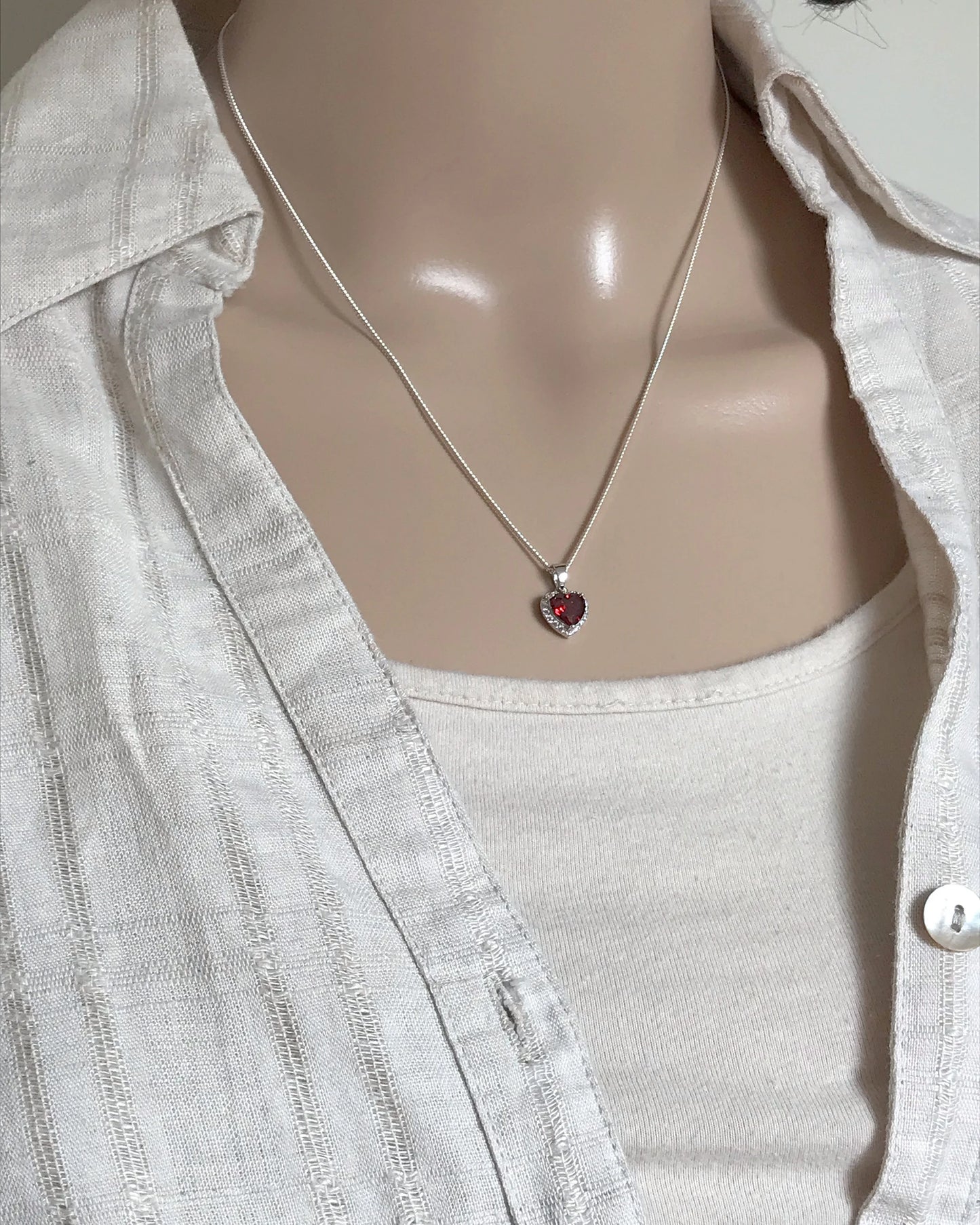 Alexandrite CZ Heart Necklace