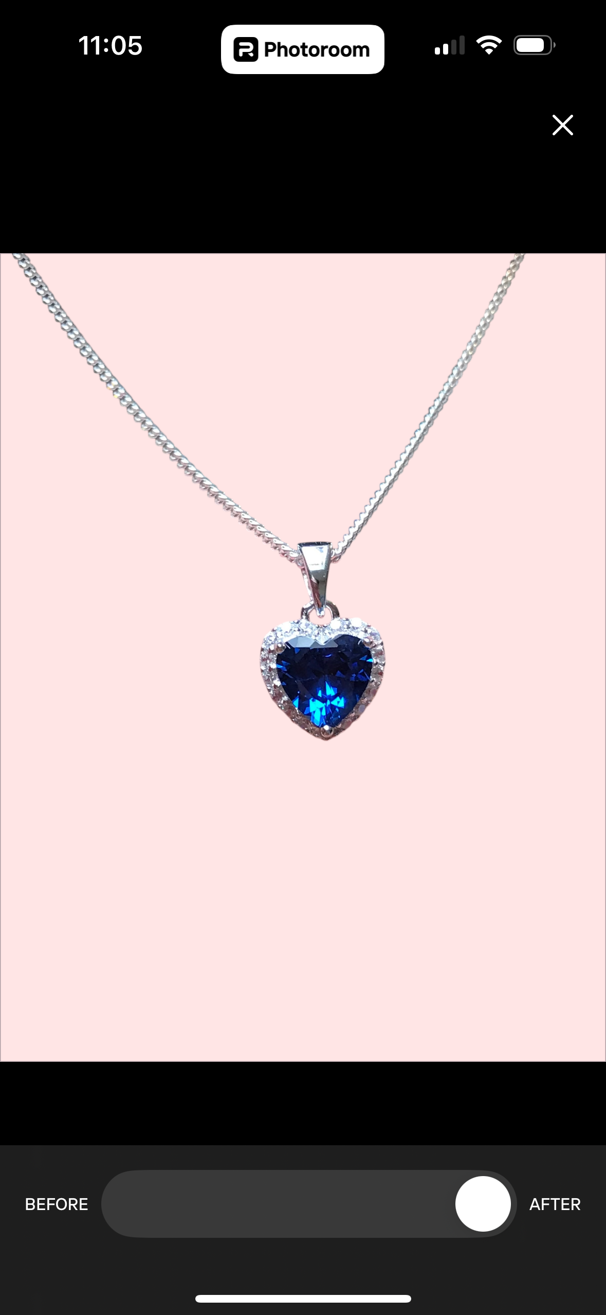 Blue Sapphire CZ Heart Necklace