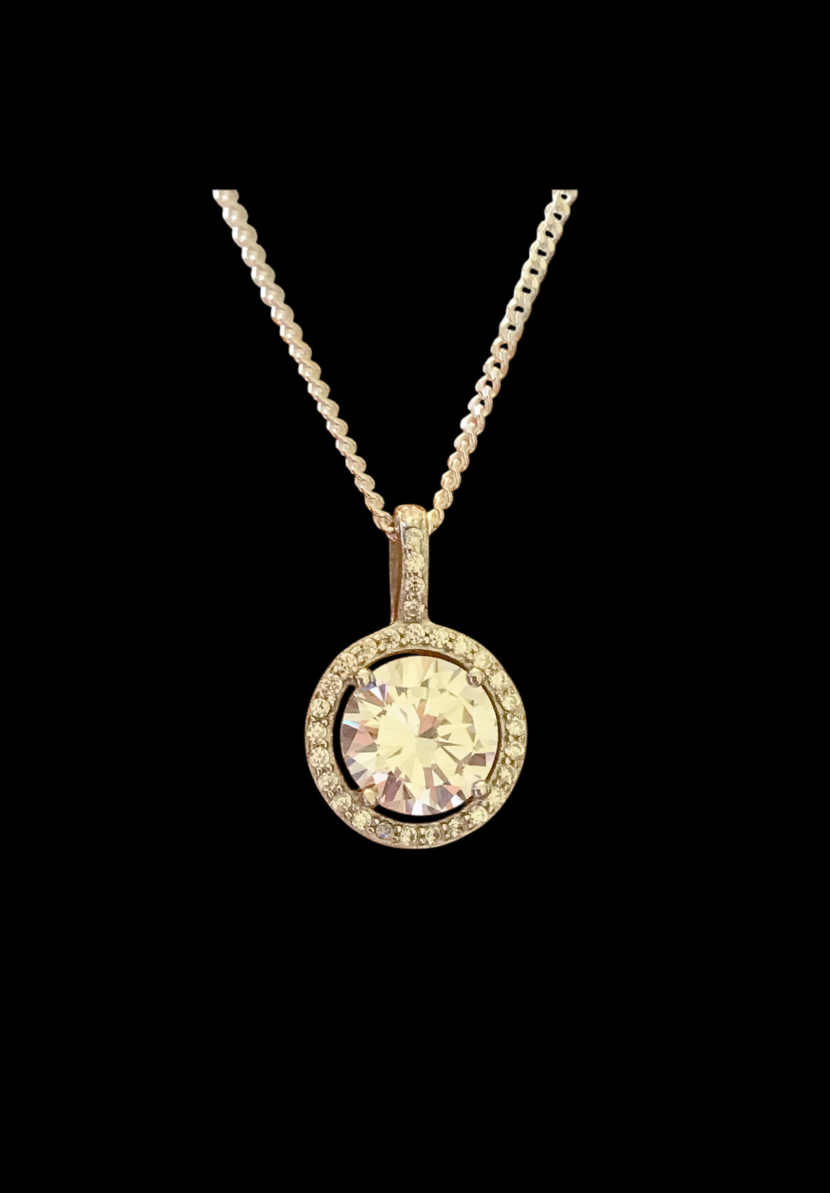 CZ Halo Necklace