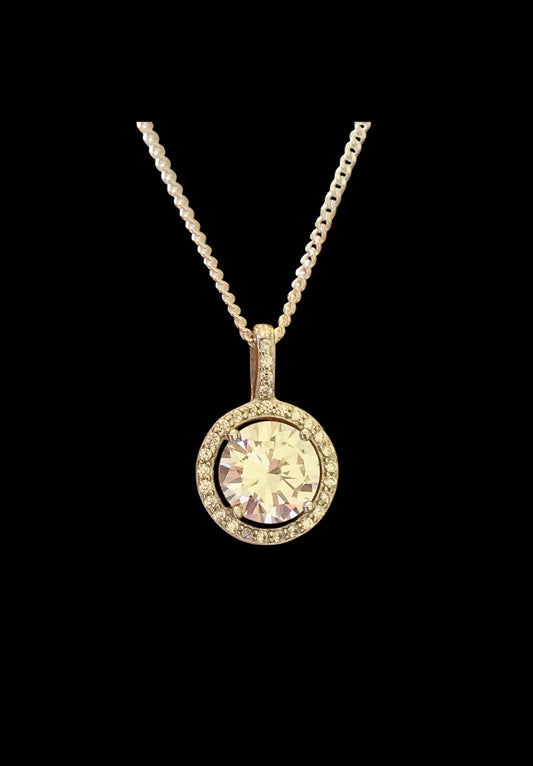 CZ Halo Necklace