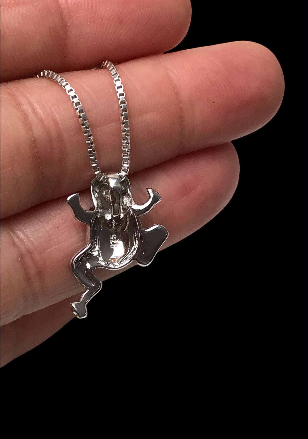 Green Opal Frog Necklace