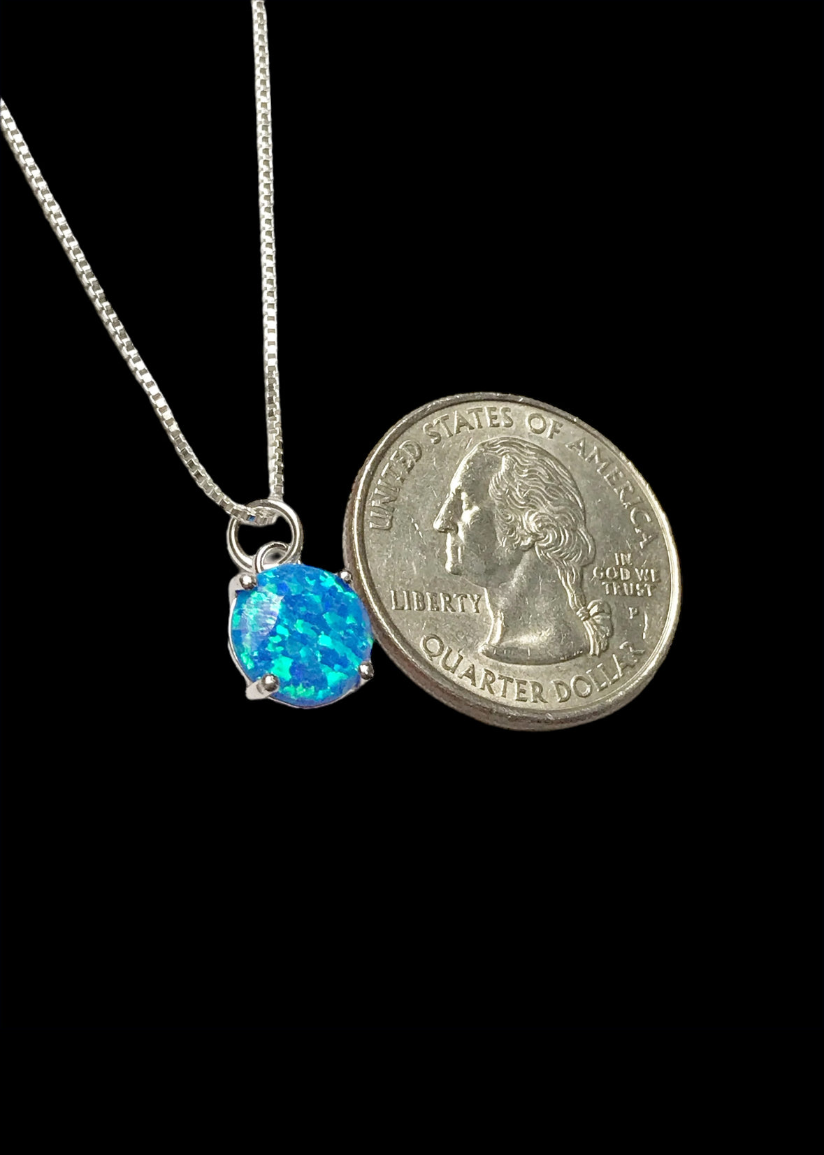 Blue Opal Round Necklace
