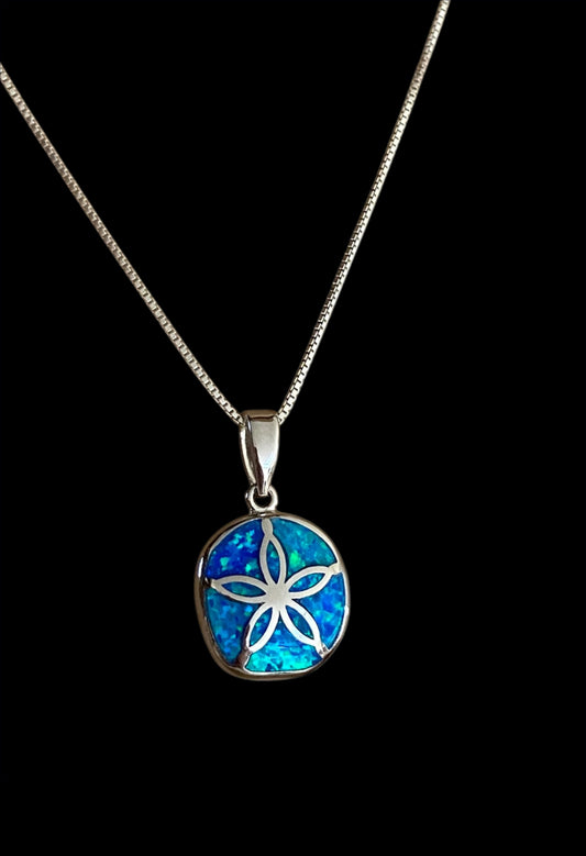 Blue Opal Sand Dollar Necklace