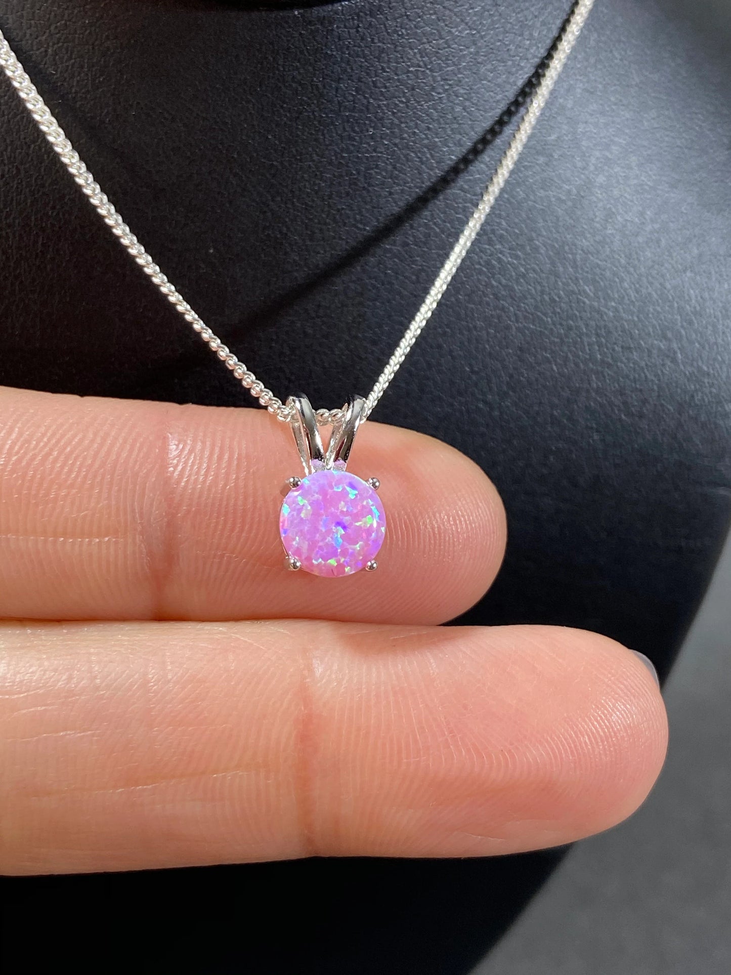 Pink Opal Round Necklace