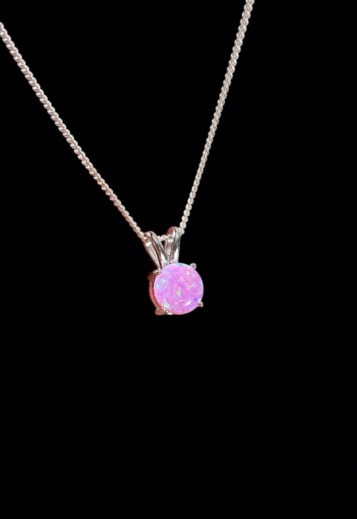 Pink Opal Round Necklace