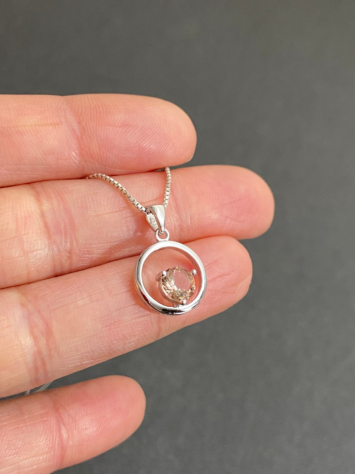 Morganite CZ Necklace