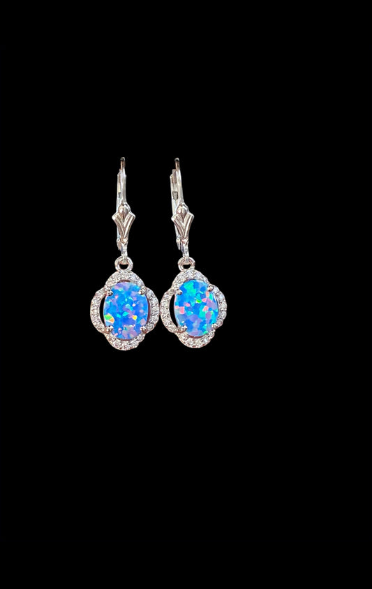 Blue Lavender Opal Earrings