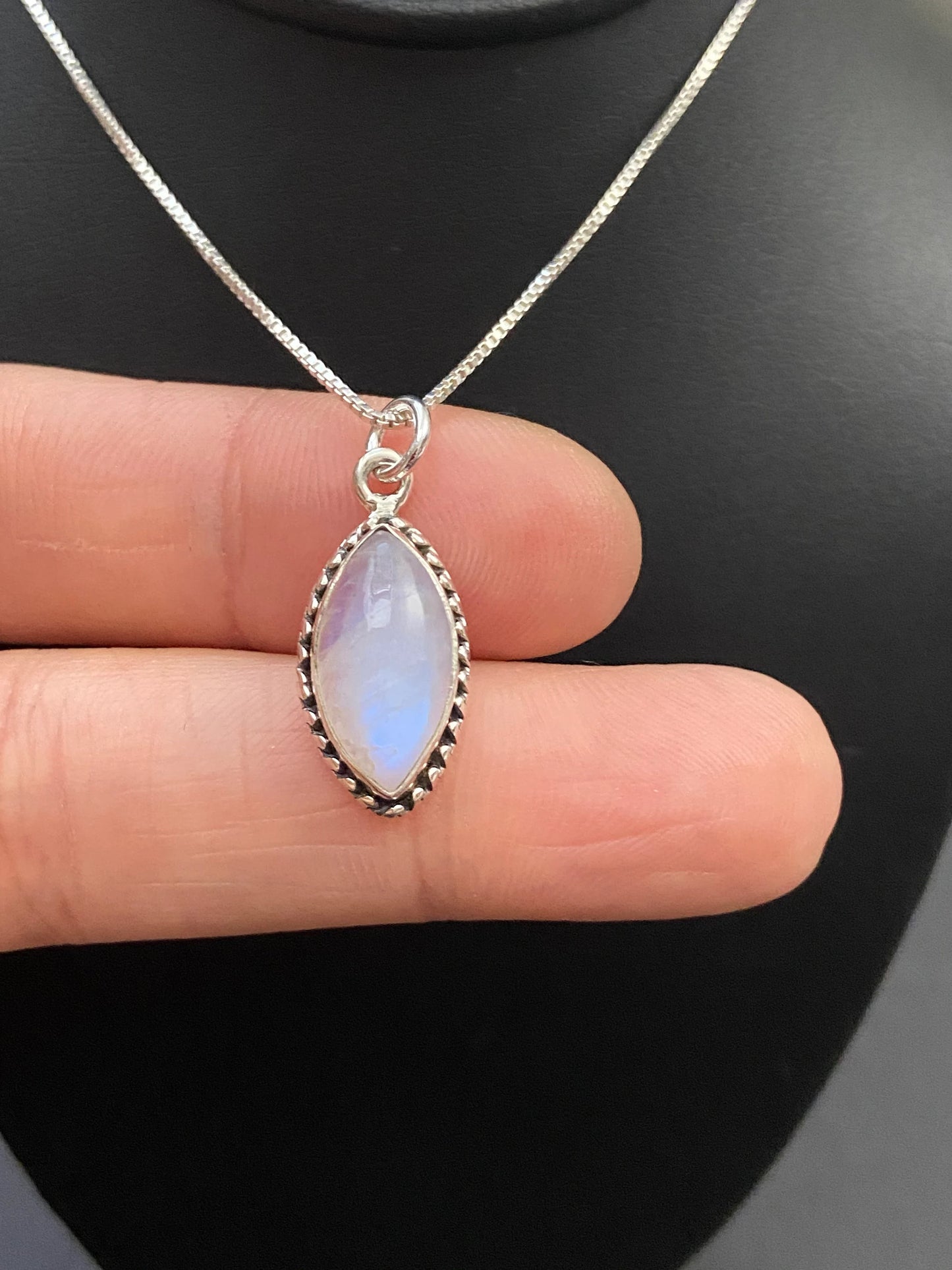 Small Marquise Moonstone Necklace