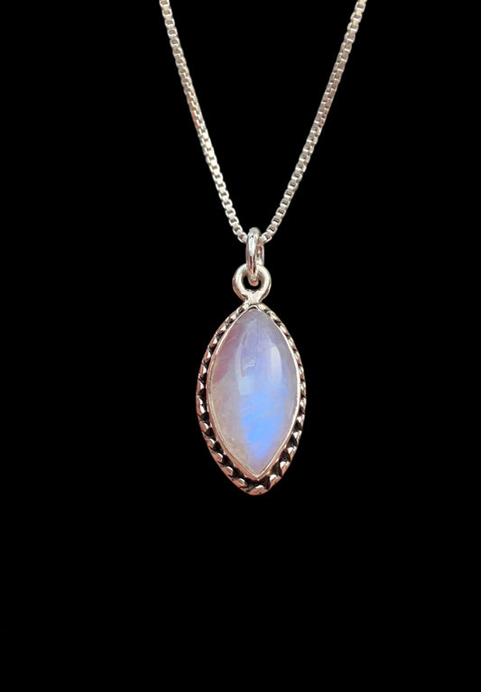 Small Marquise Moonstone Necklace