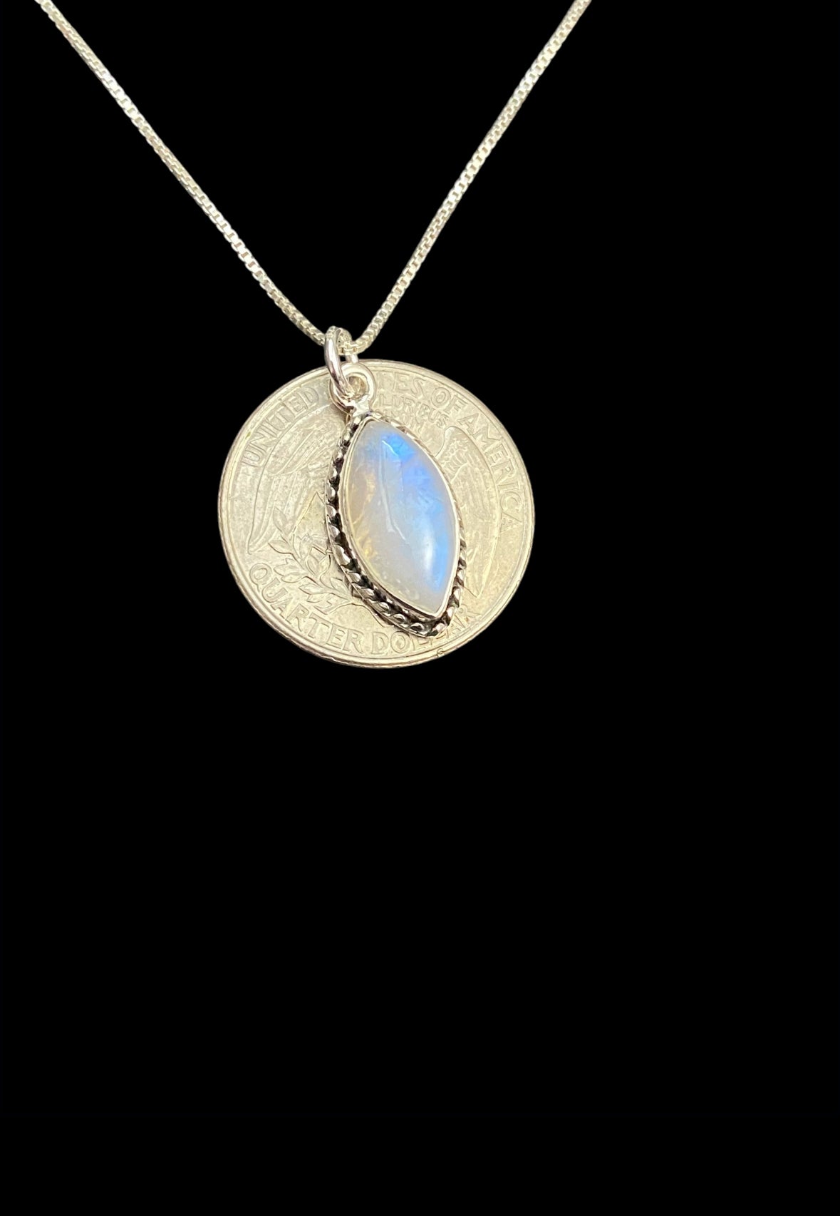 Small Marquise Moonstone Necklace